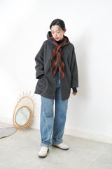 Grey 2 ways checked coat