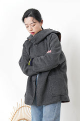 Grey 2 ways checked coat