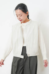 Ivory sweater w/ silk soft collar