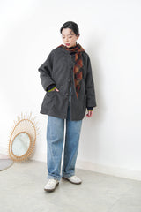 Grey 2 ways checked coat