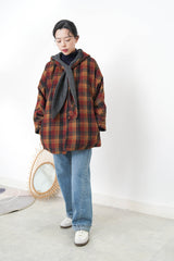 Grey 2 ways checked coat