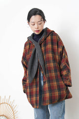 Grey 2 ways checked coat