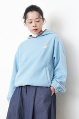 Baby blue fleece hoodies w/ contrast line