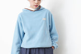 Baby blue fleece hoodies w/ contrast line