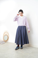 Lavender cashmere v neck sweater