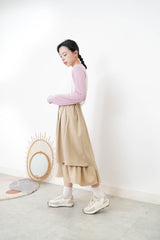 Pink soft tee in patchwork style