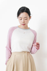 Pink soft tee in patchwork style