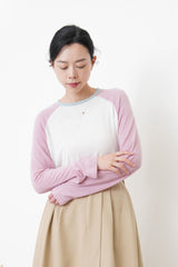 Pink soft tee in patchwork style