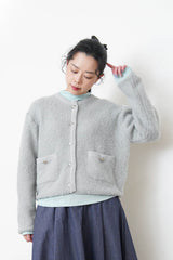 Grey 90% merino wool cardigan