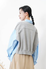 Sky blue shirt in pullover patchwork back