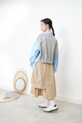 Sky blue shirt in pullover patchwork back