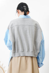Sky blue shirt in pullover patchwork back