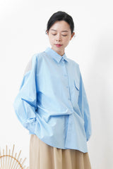 Sky blue shirt in pullover patchwork back