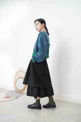 Green stripes crop pullover in 2 ways