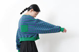 Green stripes crop pullover in 2 ways