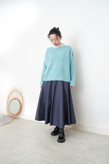 Sky blue boat neck soft sweater
