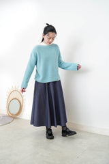 Sky blue boat neck soft sweater