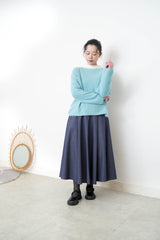 Sky blue boat neck soft sweater