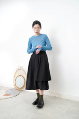 Blue soft chiffon inner in ruffle fringe