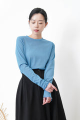 Blue soft chiffon inner in ruffle fringe