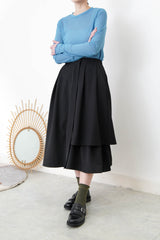 Blue soft chiffon inner in ruffle fringe