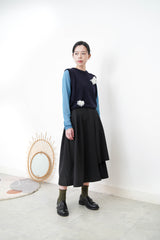 Blue soft chiffon inner in ruffle fringe