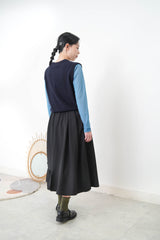 Blue soft chiffon inner in ruffle fringe