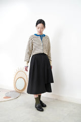 Stripes cardigan in blue outline trimming