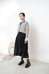 Stripes cardigan in blue outline trimming