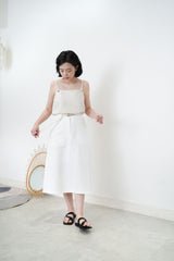 White A cut skirt w/ belt