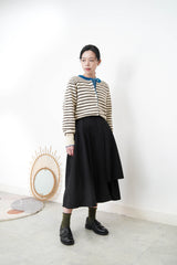 Stripes cardigan in blue outline trimming