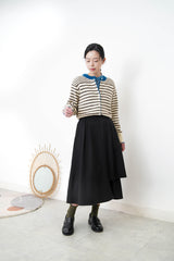 Stripes cardigan in blue outline trimming