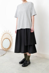 Navy pullover in asymmetrical 3D cut