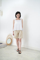 Beige A cut summer shorts