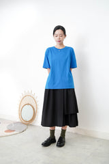 Grey pullover in asymmetrical 3D cut