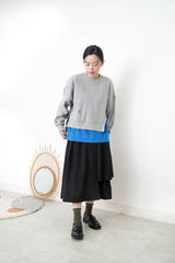 Grey pullover in asymmetrical 3D cut