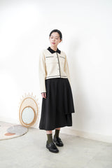 B/W oultline cardigan w/ detail buttons