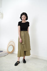 Black asy. Neck cut top