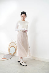 Ivory knit vest in premium 3D floral