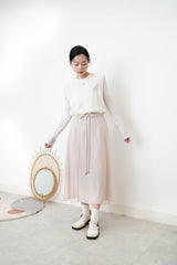 Ivory knit vest in premium 3D floral