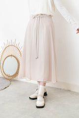 Beige 2 ways premium skirt w/ chiffon layering
