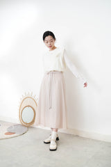 Beige 2 ways premium skirt w/ chiffon layering