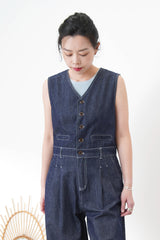Blue soft basic vest