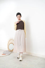 Beige 2 ways premium skirt w/ chiffon layering