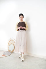 Brown soft tee in patchwork style