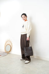Ivory sweater w/ embroidery bear