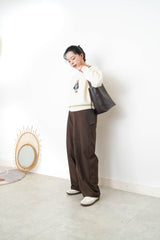 Ivory sweater w/ embroidery bear