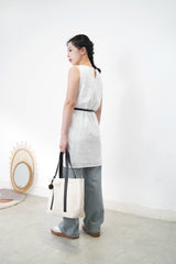 Canvas tote w/ leather handles