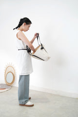Canvas tote w/ leather handles