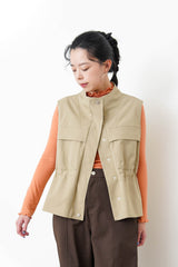 Beige vest jacket w/ waist string